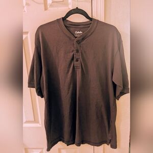 Cabela's Men's Charcoal 3 Button Short Sleeve T-Shirt
